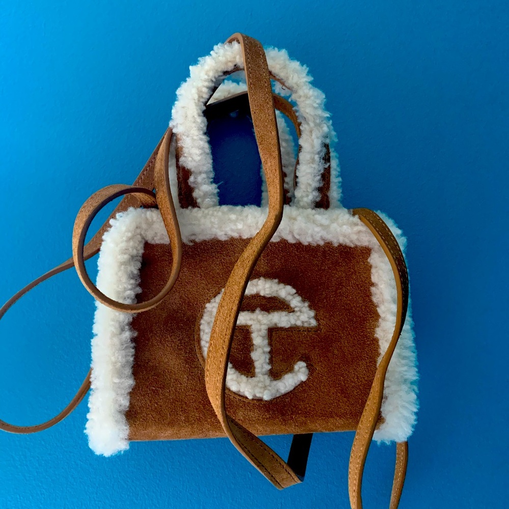 Telfar X UGG small shopping bag in chestnut.
